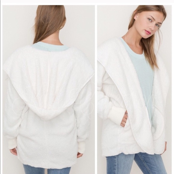 Off White Sherpa Hooded Jacket - Picture 5 of 5